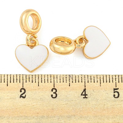 Rack Plating Alloy Enamel Heart European Dangle Charms FIND-B034-21G-06-1