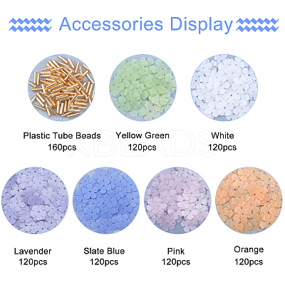720Pcs 6 Colors  Plastic Beads KY-GA0001-11-1