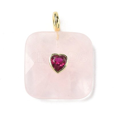Natural Rose Quartz Faceted Pendants G-C274-03J-1