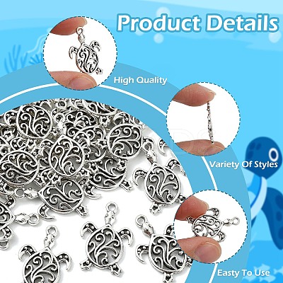 50Pcs Tibetan Style Alloy Pendants FIND-YW0008-73-1