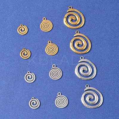 12Pcs 6 Styles 304 Stainless Steel Charms STAS-FS0001-97-1