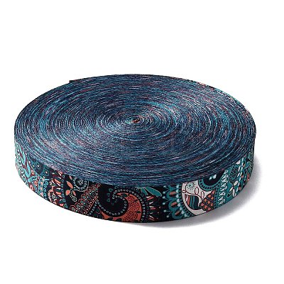 Ethnic Style Double-Sided Polyester Ribbon OCOR-WH0077-42D-1