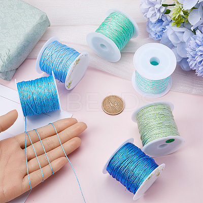 6 Rolls 6 Colors 12-Ply Polyester Metallic Thread OCOR-SC0001-06B-1