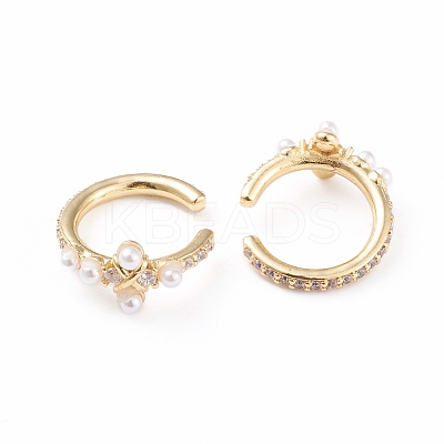 Brass Cuff Earrings EJEW-L234-004G-1
