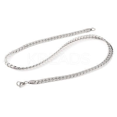 Non-Tarnish 304 Stainless Steel Twist Chain Necklaces for Women NJEW-G140-08A-P-1