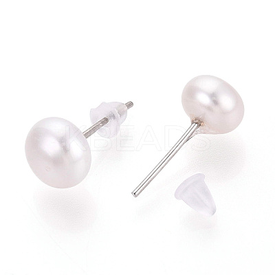 Natural Pearl Stud Earrings PEAR-N020-11A-1