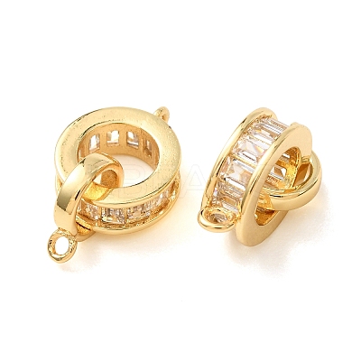 Brass Pave Clear Cubic Zirconia Tube Bails CU-CBA2907-12G-1