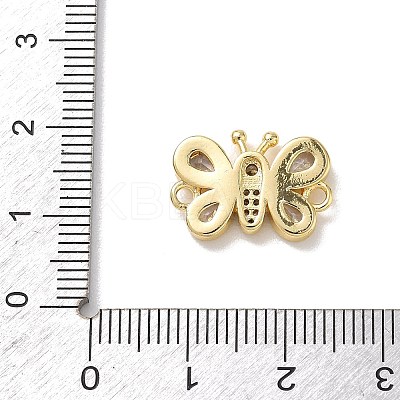 Brass Pave Cubic Zirconia Butterfly Links Connector Charms KK-L268-028G-03-1