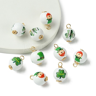 10Pcs Saint Patrick's Day Printed Wood Pendants FIND-FS0001-89-1