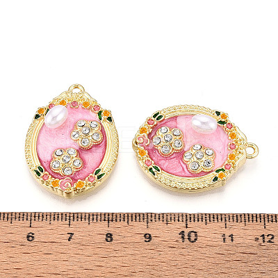 Rack Plating Alloy Enamel Pendants ENAM-N066-11KCG-1