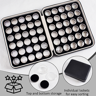 60Pcs 2 Colors Plastic Loose Diamond Round Boxes MRMJ-WH0094-01-1