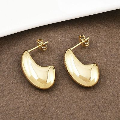 304 Stainless Steel Teardrop Stud Earrings EJEW-D335-01G-1