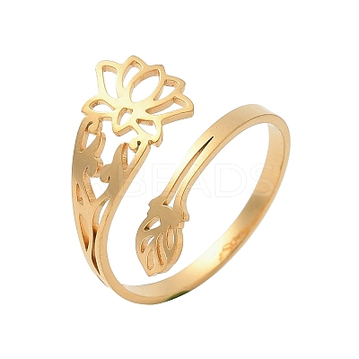 304 Stainless Steel Cuff Rings for Women LS-RJEW-F195-01G-1