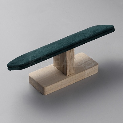 Velvet Bracelet Display Stands with Wood Base BDIS-WH0008-10-1