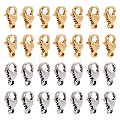 100Pcs 2 Colors 304 Stainless Steel Lobster Claw Clasps Sets STAS-YS0001-26B-1