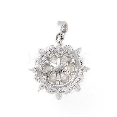 Eco-friendly Rack Plating Brass Micro Pave Cubic Zirconia Pendants KK-F843-17P-1