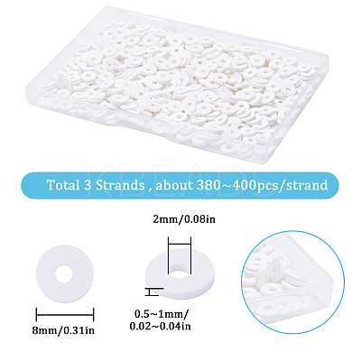Flat Round Handmade Polymer Clay Beads CLAY-SC0001-58B-02-1