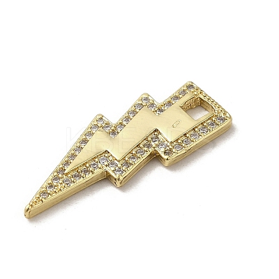 Brass Micro Pave Cubic Zirconia Pendants KK-E092-33G-01-1