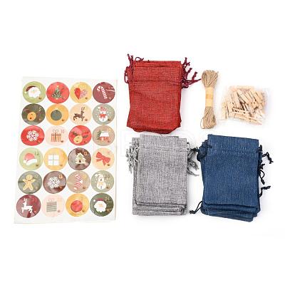 24 Days Burlap Hanging Advent Calendars DIY-B015-01-1