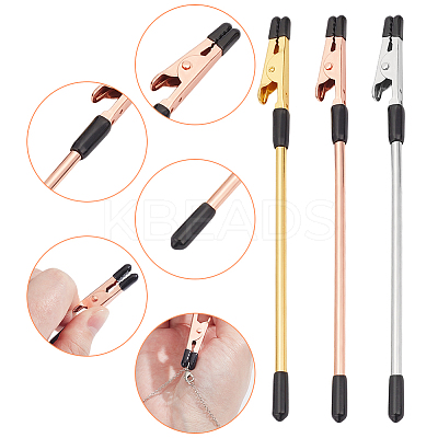 3Pcs 3 Colors Iron Jewelry Helper Tool Bracelet Clamp AJEW-WR0002-72-1