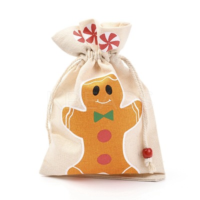 Christmas Theme Cotton Fabric Cloth Bag ABAG-H104-A03-1