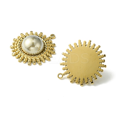 Ion Plating(IP) 304 Stainless Steel Pave Shell Pearl Pendants FIND-Z028-34G-1