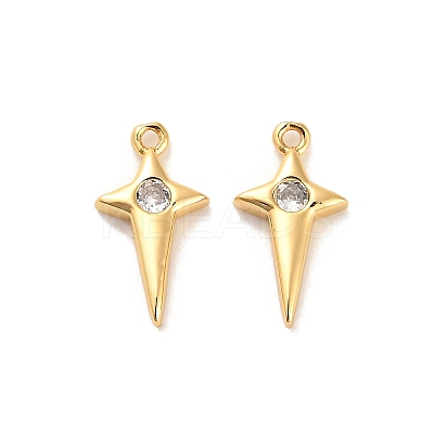 Brass Micro Pave Cubic Zirconia Pendants KK-D300-01G-1