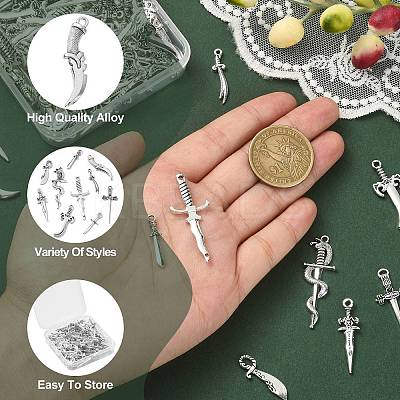 100Pcs 10 Styles Tibetan Style Alloy Connector Charms TIBEP-CJ0003-38-1
