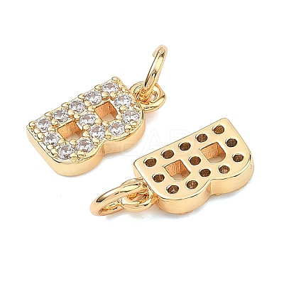 SHEGRACE Brass Micro Pave Clear Cubic Zirconia Pendants XGRQ29352-394G-B-1