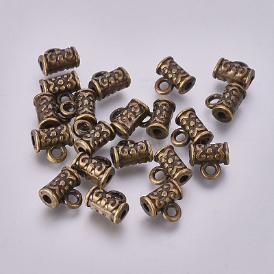 Tibetan Style Alloy Tube Bails TIBE-1183-AB-FF-1