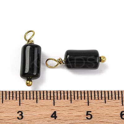 Natural Obsidian Cloumn Pendants LS-STAS-H221-04G-08-1
