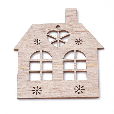 Undyed Wooden Big Pendants WOOD-S040-03-1