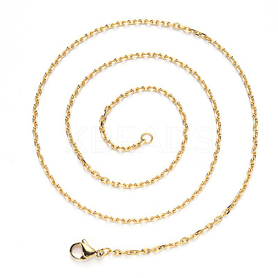 PVD Vacuum Plating 304 Stainless Steel Cable Chain Necklace NJEW-S420-008A-G-1