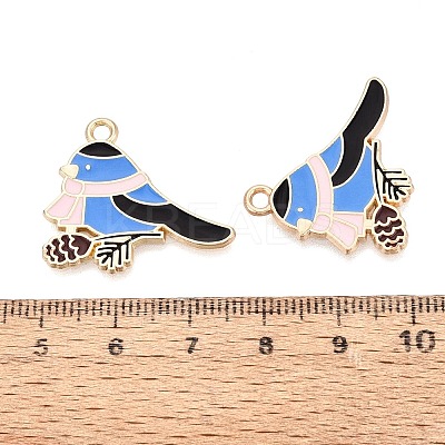 Alloy with Enamel Pendants PALLOY-Q467-03G-01-1