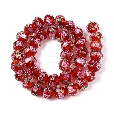 Handmade Luminous Lampwork Beads Strands LAMP-N037-01B-1