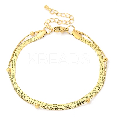 304 Stainless Steel Herringbone Chains & Snake Chain Bracelets LS-BJEW-U019-04G-05-1