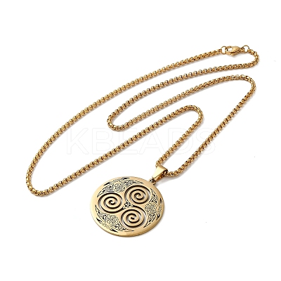 201 Stainless Steel Pendant Necklaces NJEW-K253-01G-1