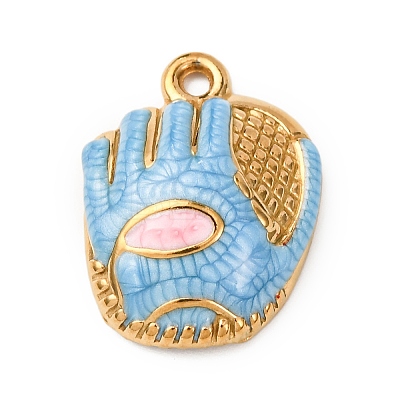 304 Stainless Steel Enamel Pendants STAS-B112-01G-07-1
