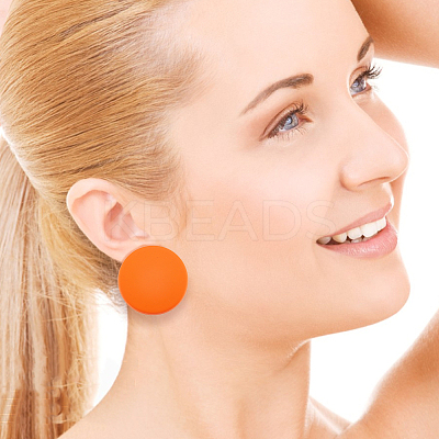 8 Pairs 8 Colors 304 Stainless Steel Flat Round Stud Earrings for Women EJEW-AN0003-42-1