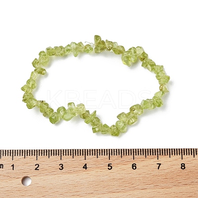 Unisex Chip Natural Peridot Beaded Stretch Bracelets BJEW-S143-51-1