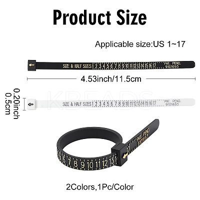 2Pcs 2 Colors Plastic Ring Sizer Measuring Tool FAMI-YW0001-01-1