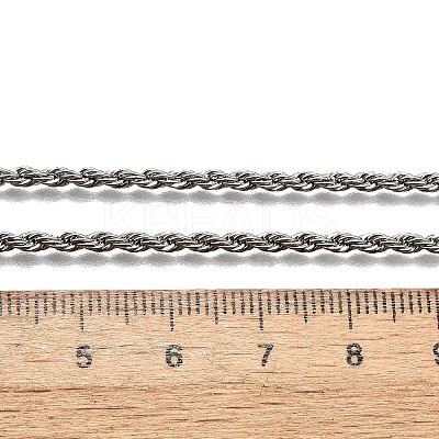Non-Tarnish 304 Stainless Steel Rope Chain Necklaces X-STAS-M174-014P-B-1