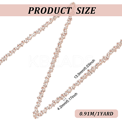 1 Yard Crystal Hotfix Rhinestone Bridal Belt Trim Chain DIY-FG0004-44B-1