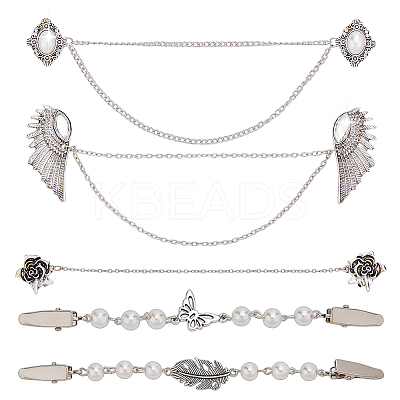 5Pcs 5 Styles Alloy Cardigan Clips AJEW-AR0004-96-1