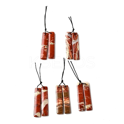 Natural Red Rainbow Jasper Pendants G-L617-I06-10x48mm-1