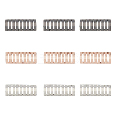 9Pcs 3 Colors Alloy Watch Band Adapter Connectors FIND-DC0004-29-1