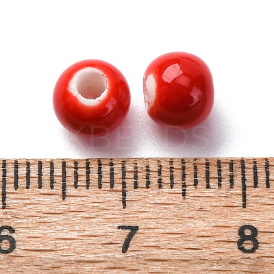 Bright Glazed Porcelain Beads PORC-D300-A15-1