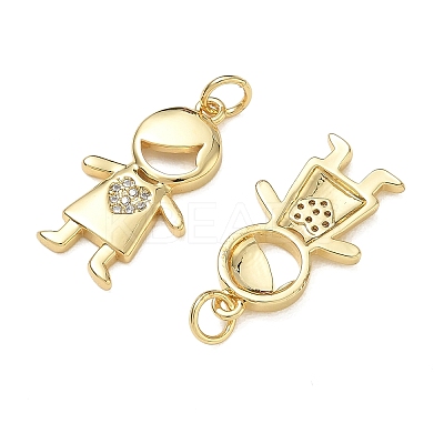 Brass Micro Pave Clear Cubic Zirconia Pendants CU-CBA9AFC-01G-26-1