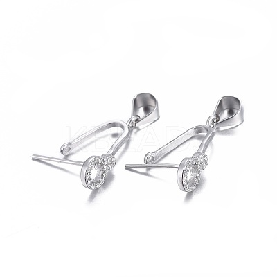Anti-Tarnish Rhodium Plated 925 Sterling Silver Pendant Bails STER-L058-015P-1