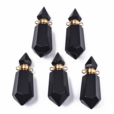 Faceted Natural Obsidian Pendants G-T131-15A-1